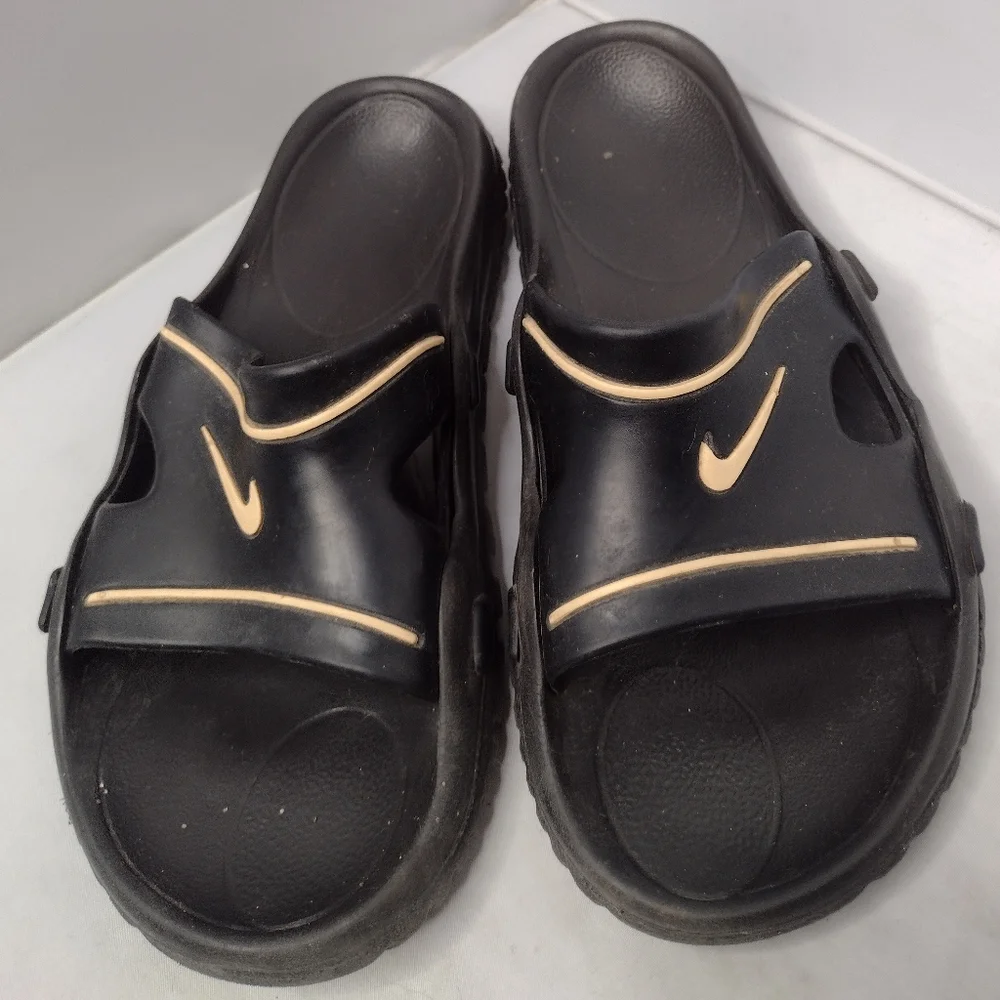 Vintage Nike Mens  Geta Sandals Black Slides 7  Sandals Slip On Shower B8